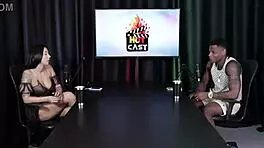 Man's fetish involves being tied up watching two beautiful women in sheer red lingerie engage in passionate play