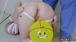 hot teen brought to loony bin for awkward treatment