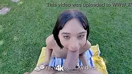 Tiny 18+ Thick Pussy Lipped Aria Valencia Wraps Around Big Dick on Labor Day