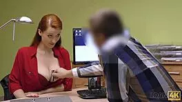 Loan4k Hypnotic Tits Seduce Credit Manager at Work!