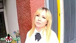 Pornstar of the week – horny latina – gets her petite pussy pounded on the sofa