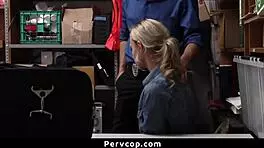 Loss Prevention Officer Catches Emma Hix Stealing and Punishes Her with Doggy Style