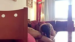 tomas falsas fucks his cute girlfriend on the living room chair.