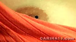 Lesbian teens masturbate in group action with carina