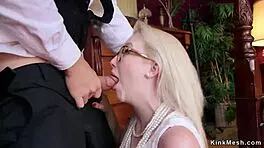 Teen and BDSM couple slam into rough gagging deepthroat action!