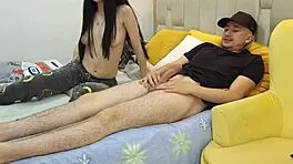 I can't resist sliding my cock into hot Laura's sexy mouth.