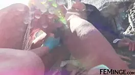 blonde lesbian pussy licking her girlfriend