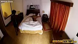 Cute Ebony Teen Deepthroats White Cock In Homemade Blowjob Swallow