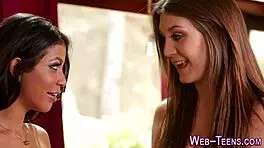 so, these lesbians were just chilling, squirting on a teen 18+ while fingering. it got wild real quick near the couch.