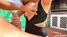 no mercy for belle amore with outdoor throat fucking and gagging on huge cock