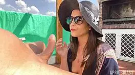 no mercy for belle amore with outdoor throat fucking and gagging on huge cock