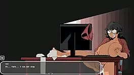 In this spooky hentai game, a curvy anime girl in furry suit gives the best titjob to a monster cock.