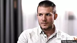 The counselor sucks the husband's cock and fucks him while wife watches