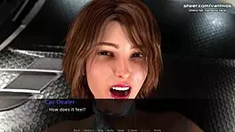 Betrayed petite redhead teen gets anal fucked by teacher's monster cock in gameplay.