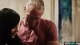 Stepdad Roleplays Husband with Stepdaughter Aria Valencia Clarke in Flirty Bedtime Fuck