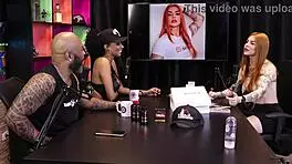 She wants to join suicide girls and miss tattoo week - fiery redhead in sheer red 😍