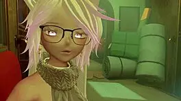 Busty Anime Babe Rides Hard in Public Train