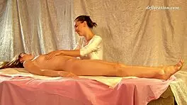 Intense Lesbian Virgin Massage For Petite 18+ Teens