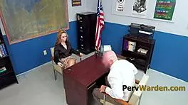 Italian milf fucks principal to help troubled teen stepdaughter