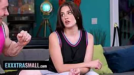 petite teen loses bet and becomes roommate's personal freeuse cheerleader for a day