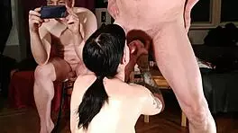 First homemade bukkake facial for teen slut with dirty talk