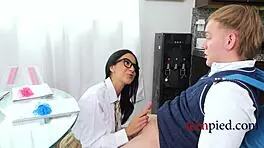 Curvy Geeky Student Craves Nerdy Guy's Hard Cock in Uniform