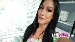 Step sis jennifer white eats her bros ass out first time in cowgirl riding