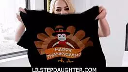 Stepdaughter shows thanks with a sexy Thanksgiving surprise