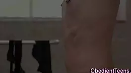 Does the kinky blonde gargle on that big cock's spunk?