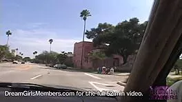 hot blonde flashes big tits in public upskirt