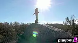 Drew Catherine posing naked outdoor showing her pussy and ass?