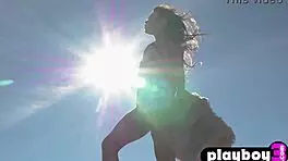 Drew Catherine posing naked outdoor showing her pussy and ass?