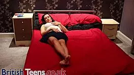 petite amateur with small tits fingers herself to cum.