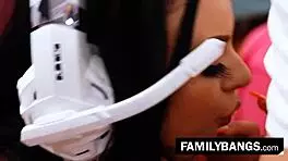 Flashing stepdaughter payton preslee bounces boobs as dad hammers her