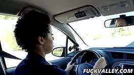 Amethyst Banks, Chocolate Skin Cutie, Rides Instructor Wildly. Her Big Ass Bounces in Cowgirl Action.