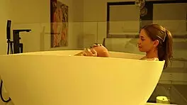 intense bathroom fuck ends with cum on her face in 4k