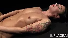 she takes that big cock deep, swallows the load