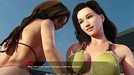 thicc step-aunt seduces with lap dance away from home in wild anime game part 1