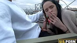 She said, 'I have nothing against sex with my stepbro,' as the brunette bent over.