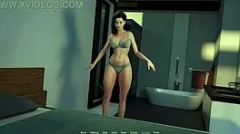 thicc step-aunt seduces with lap dance away from home in wild anime game part 1