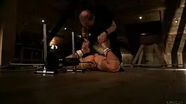 Bella Angel Sucks BDSM Master During Machine Fuck