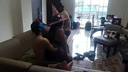 POV Orgy Setup at Home with Busty Stepmom and Stepdaughter