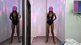 Want to see this hot brunette student dance for her professor?