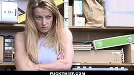 teen shoplifter with small tits bent over in garage for big cock doggystyle