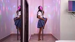 Want to see this hot brunette student dance for her professor?