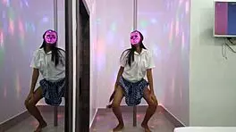 Want to see this hot brunette student dance for her professor?