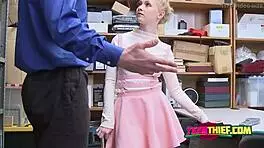 Wow, this petite 18+ sucks guard's huge cock to stay free