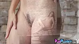 elilith noir strips slowly, revealing her small tits and slim waist for playboy