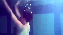 Lozhkova bathes in see through shorts in the pool