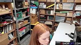 Redhead Busty Shoplifting Teen 18+ Refuses To Cooperate At Work